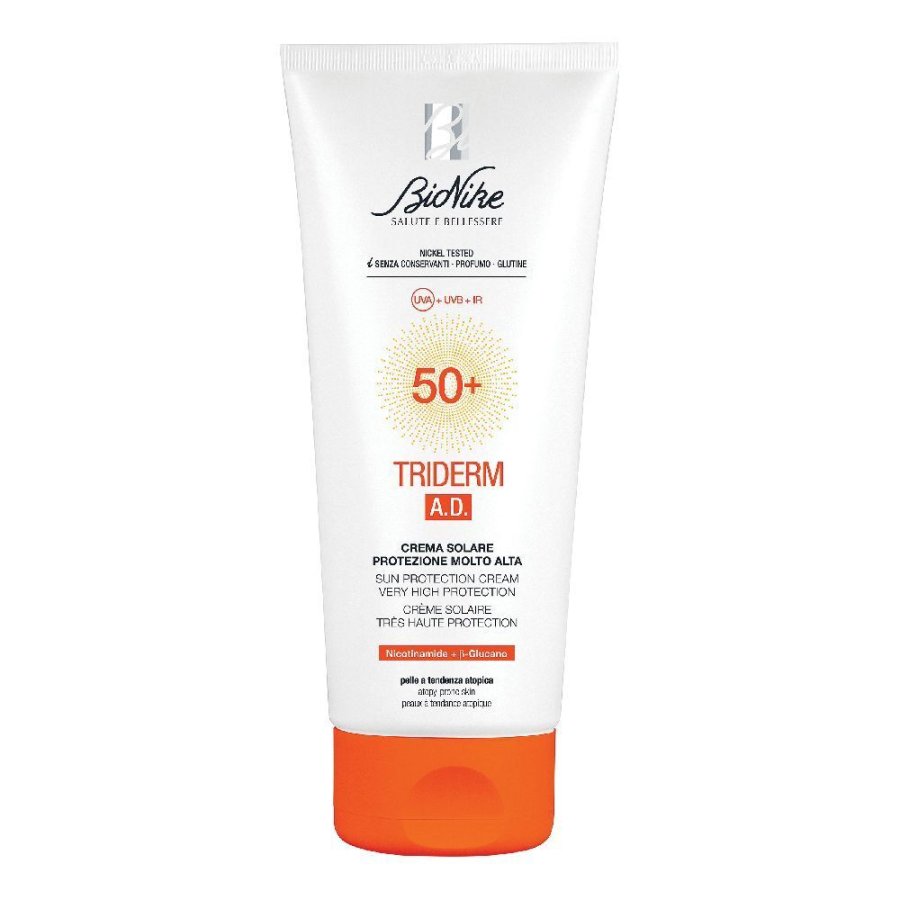 Bionike Triderm A.D., Crema Solare Pelle Atopica, SPF50+ 200 ml