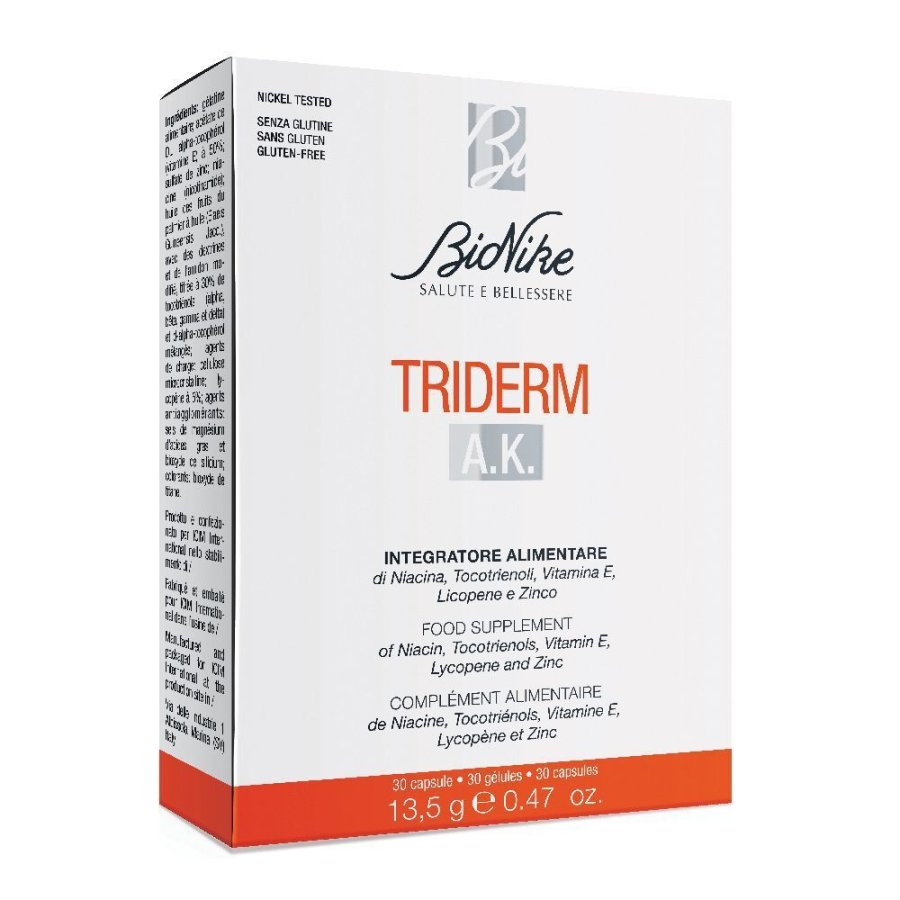Bionike Triderm A.K., Integratore Alimentare Pelle, 30 Capsule