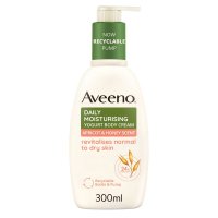 Aveeno Crema Corpo Idratante per una Pelle Vellutata e Luminosa, Yogurt Albicocca e Miele 300 ml