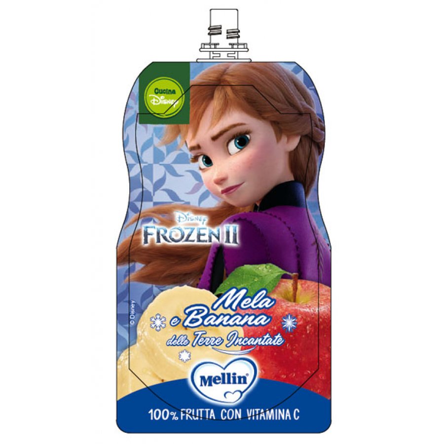 Mellin Merenda Disney Frozen II Mela e Banana 110g - Snack per Bambini