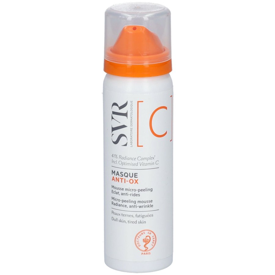 SVR Masque Anti-Ox C, maschera viso vitamina C micro-peeling illuminante anti-rughe 50 ml