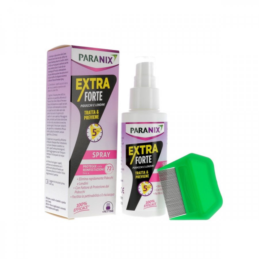 Paranix Spray Trattamento Extra Forte 100ml, Elimina Pidocchi e Uova