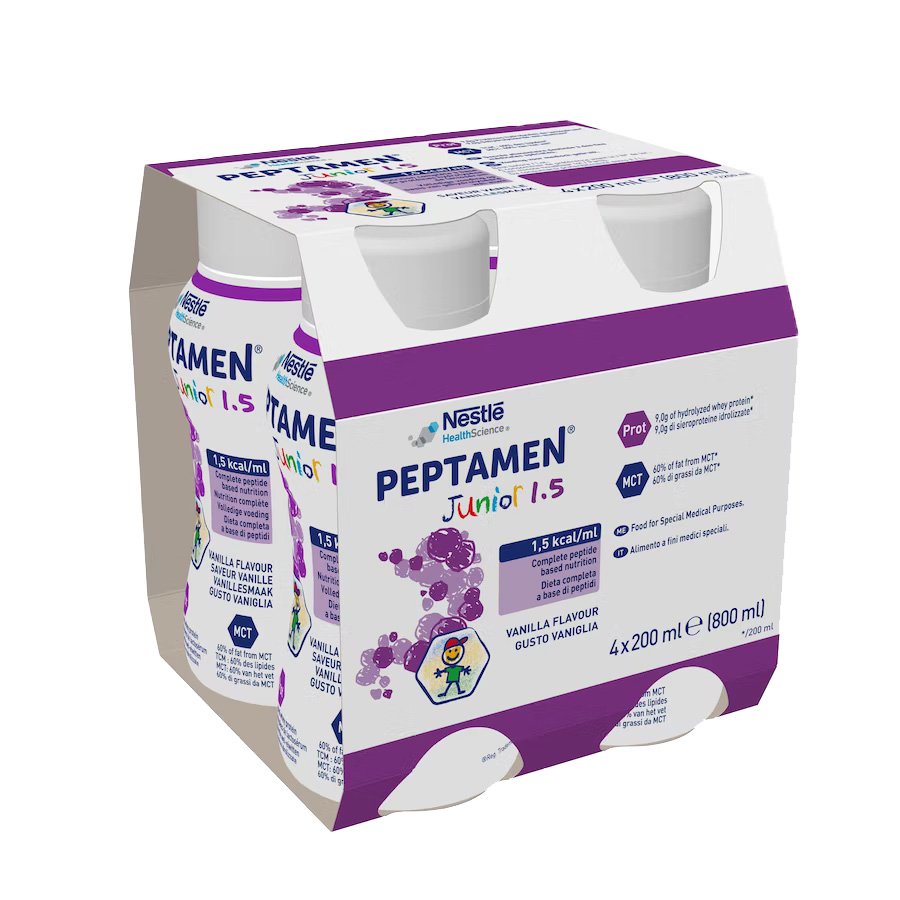 Nestlé, Peptamen Junior 1.5 Vaniglia, 4 x 200 ml