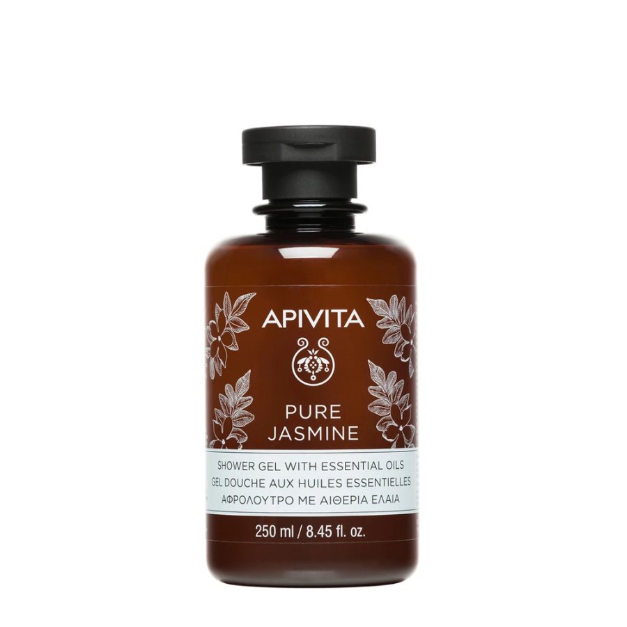 Apivita Pure Jasmine Gel Doccia Gelsomino e Oli Essenziali, 250 ml