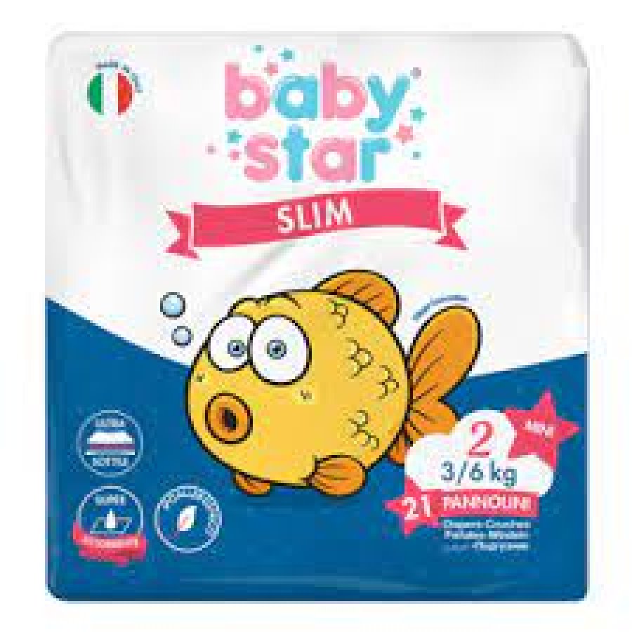 Babystar - Pannolini Slim 3/6kg Taglia 2 Mini 21 Pezzi