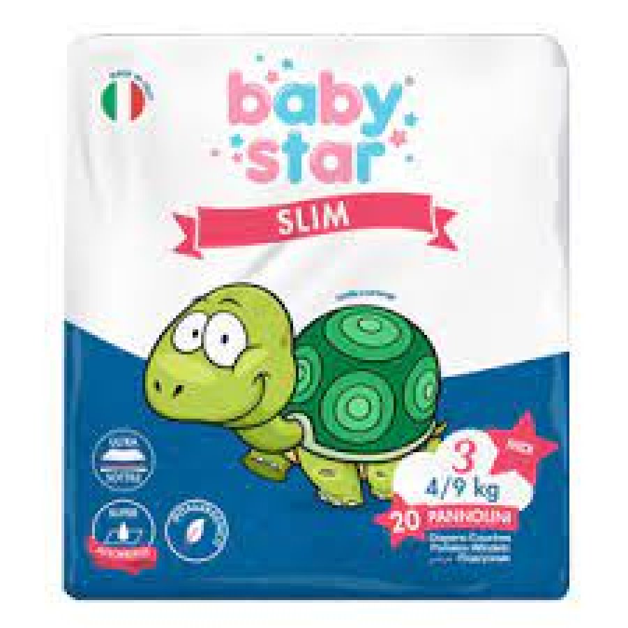 Babystar - Pannolini Slim 4/9kg Taglia 3 Midi 20 Pezzi