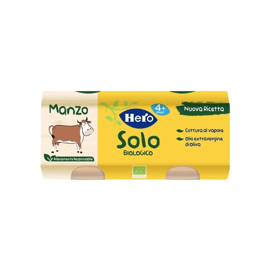 Hero Baby Solo Omogeneizzato Manzo Bio, 2 x 80 g