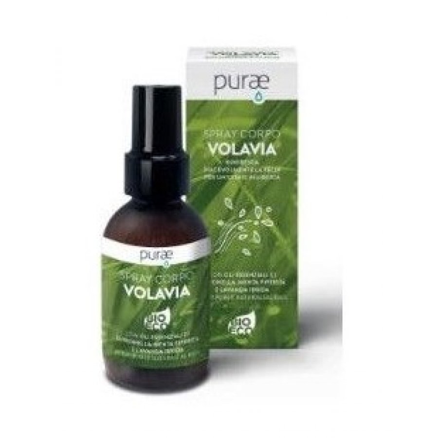 Purae Spray Corpo Volavia 100ml - Oli Essenziali di Citronella, Menta Piperita e Lavanda Ibrida