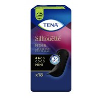 Tena Silhouette Noir Mini - Assorbente Nero per Incontinenza Leggera, Confezione da 18 Pezzi