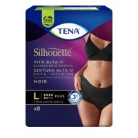 Tena Silhouette Noir Vita Alta Taglia L 8 Pezzi - Biancheria Intima per Incontinenza Moderata