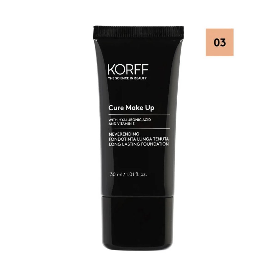 Korff, Cure Make Up Neverending Fondotinta Lunga Tenuta Colore N. 03, 30 ml