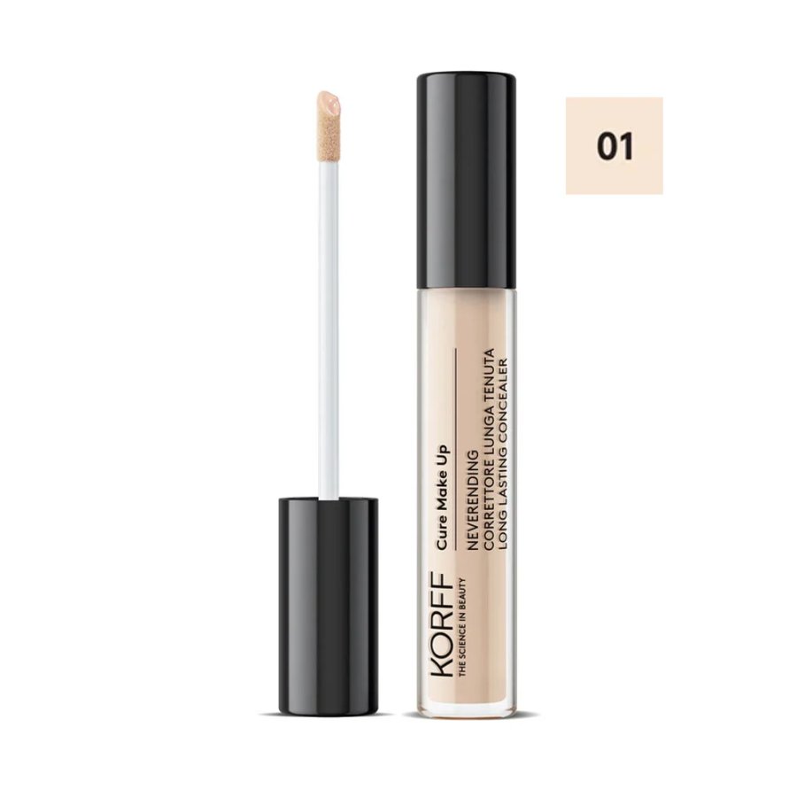 Korff Cure Make Up, Neverending Correttore Liquido Lunga Tenuta N. 01, 2,8 ml