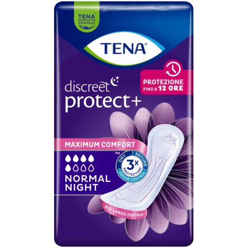 Tena Discreet Normal Night Assorbenti 10 Pezzi - Protezione Notturna per un Riposo Sereno
