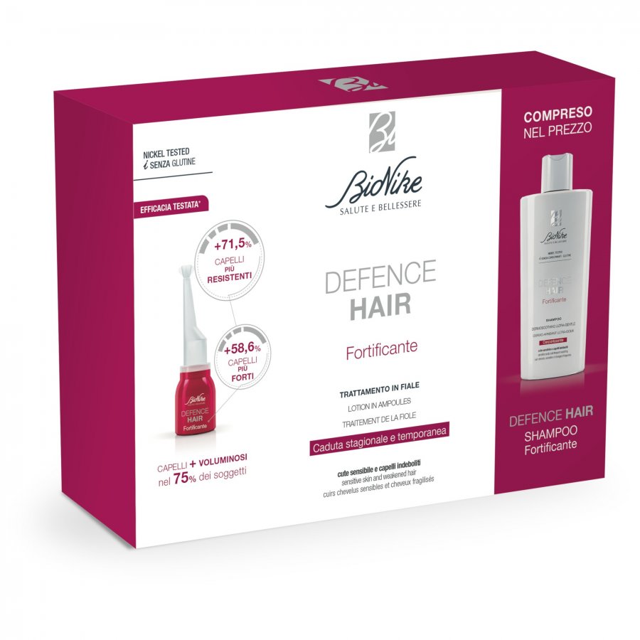 Defence hair bipack fortificante 21 fiale da 6 ml + shampoo 200 ml 