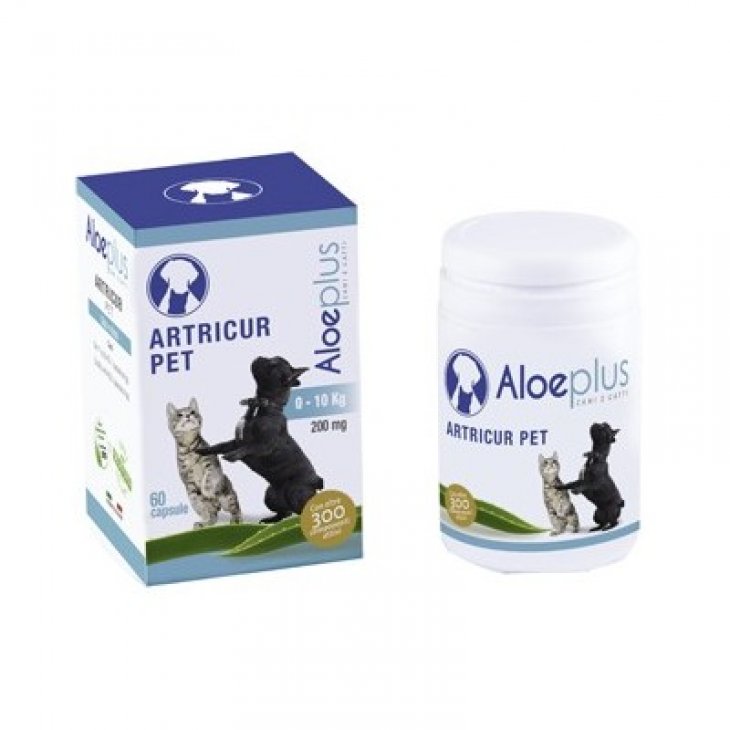 Aloeplus Artitcur Pet Mangime Complementare per Cani e Gatti 60 Capsule - Supporto Articolare e Salute delle Articolazioni