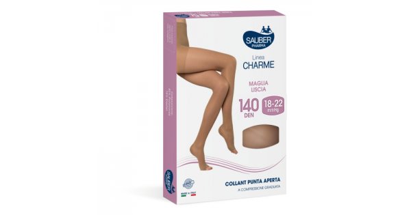 Charme Sauber Collant Open Toe 140 Denari A Punta Aperta Charme
