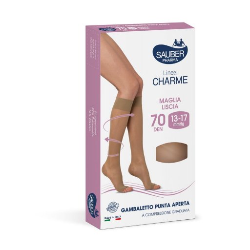Gambaletto Charme a Punta Aperta 70 Denari Neutro Taglia 4 - Compressione Tonificante
