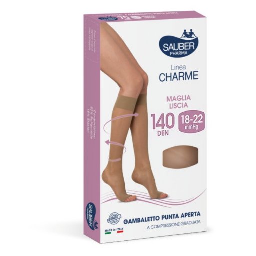 Gambaletto Charme a Punta Aperta 140 Denari Neutro Taglia 2 - Compressione Terapeutica