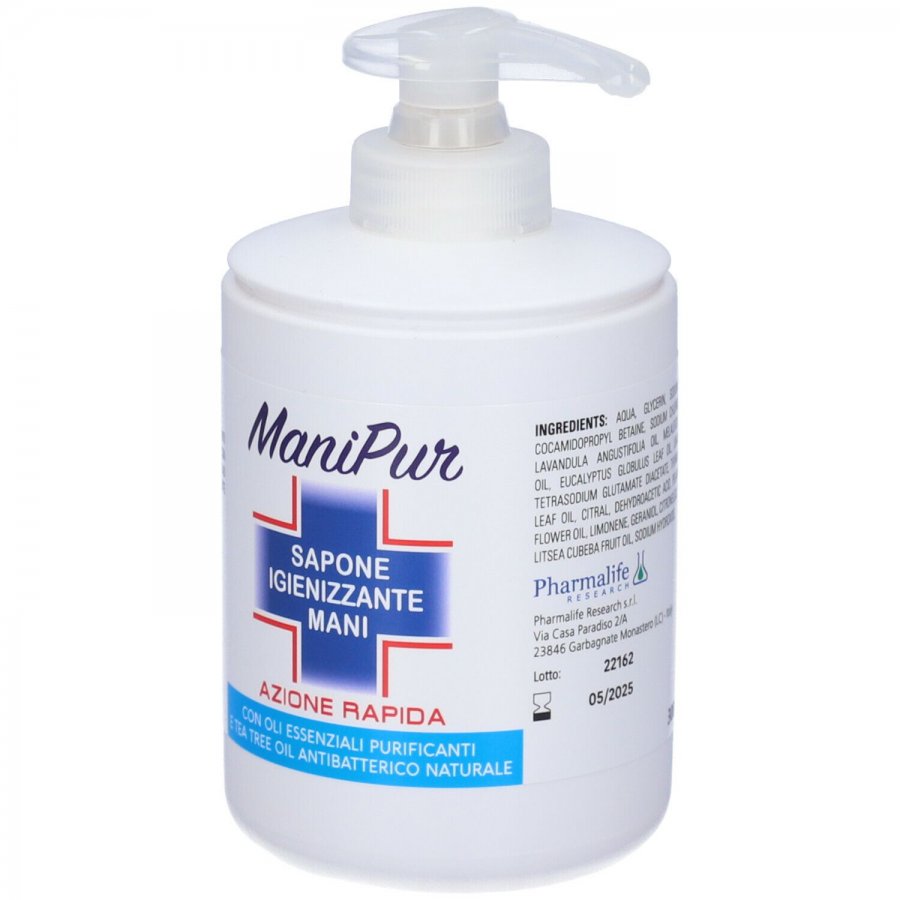 Manipur Gel Igienizzante Mani 300ml - Sapone Igienizzante con Oli Essenziali