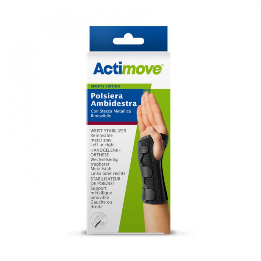 Actimove Sport Polsiera Steccata Taglia M - Supporto Polso Rimovibile per la Pratica Sportiva