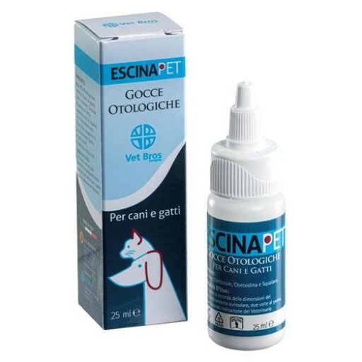 Escinapet Gocce Otologiche per Cani e Gatti 25ml - Soluzione per l'Igiene dell'Orecchio