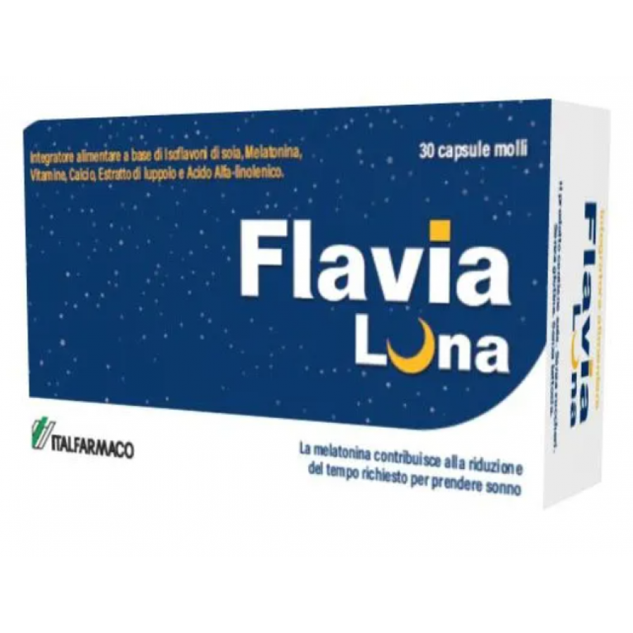 Flavia Luna 30 Capsule Molli - Integratore Alimentare con Soia, Luppolo e Melatonina