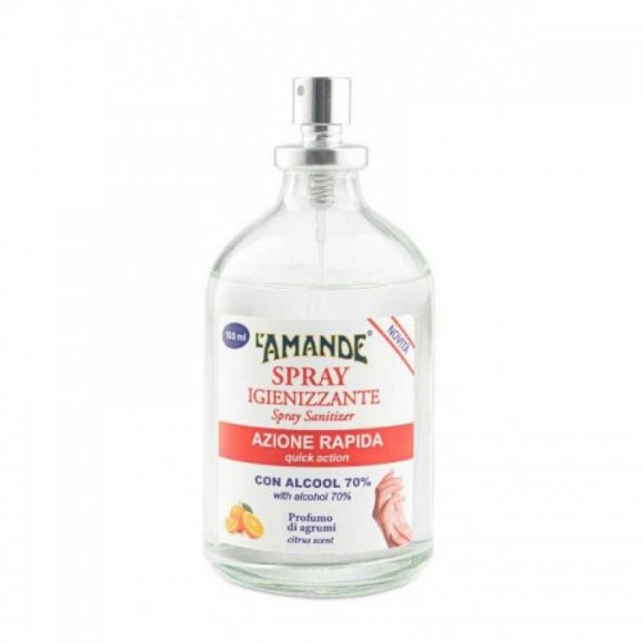 L'Amande Spray Igienizzante 100ml - Alcool 70% - Profumo di Agrumi