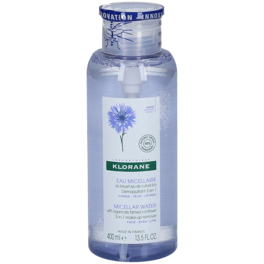 Klorane Acqua Micellare al Fiordaliso BIO 400 ml – Detergente viso e occhi sensibili