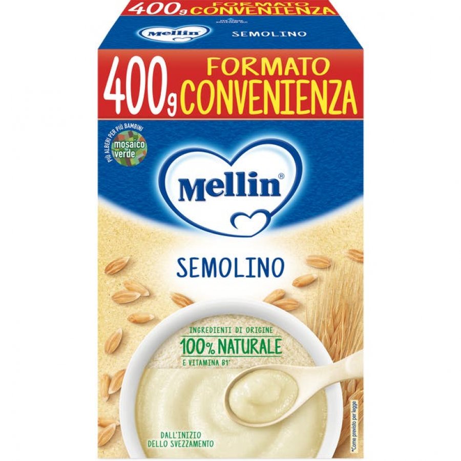 Mellin Crema Semolino 400g 4Mesi+ - Cereale per l'Alimentazione del Bambino