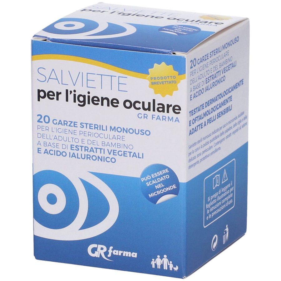 Salviette per l'Igiene Oculare, 20 Garze Salviette per l'Igiene Oculare, 20 Garze