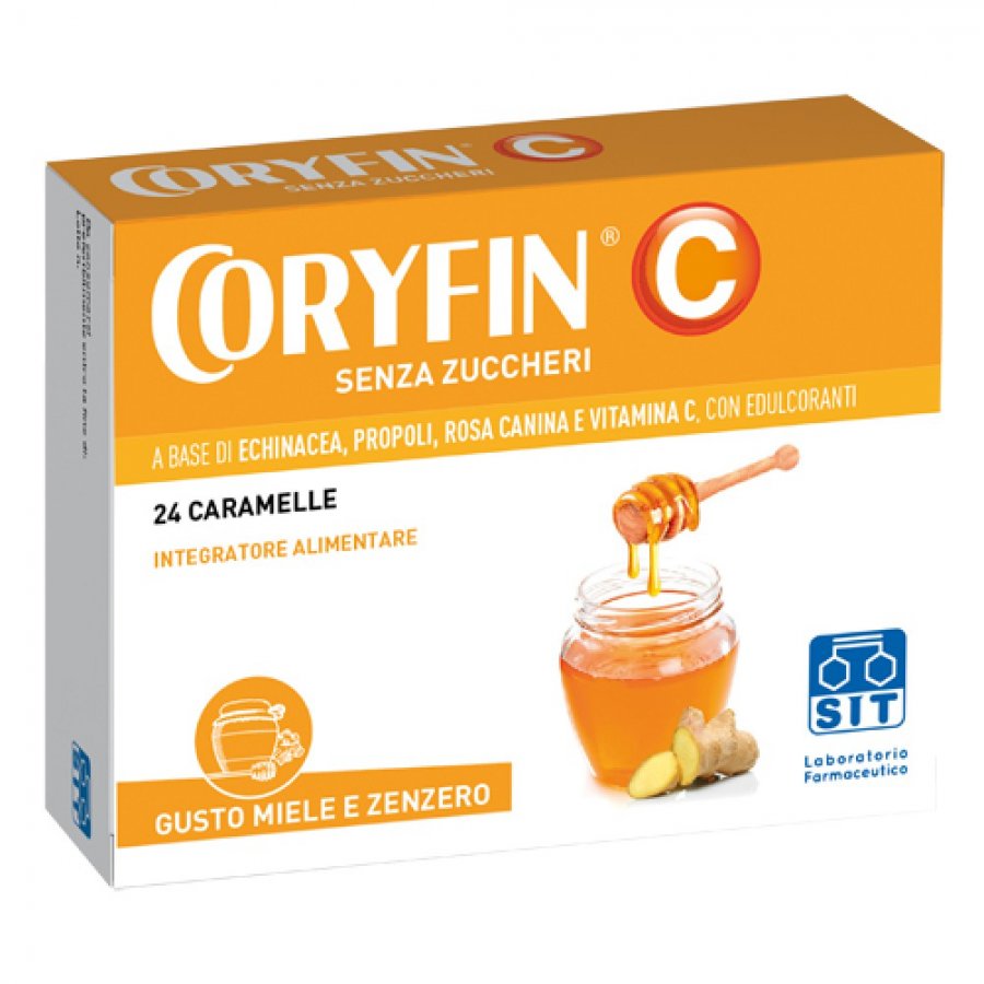 Coryfin C - Senza Zucchero Miele Zenzero 24 Caramelle