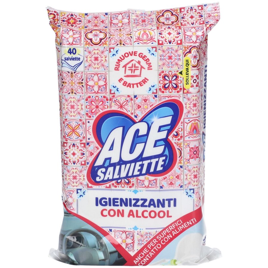 ACE, Salviette Igienizzanti con Alcool, 40 pezzi