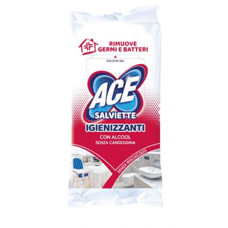 Ace Salviettine Igienizzanti con Alcool 40 Pezzi - Marca Ace, Salviettine per Igiene Personale, Confezione da 40