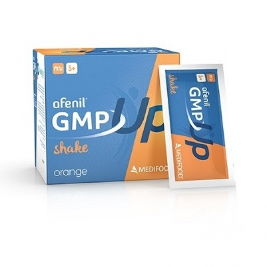 Afenil Gmp Up Shake - Sostituto Proteico per Fenilchetonuria - 750g (30 buste da 25g) - Gusto Arancia