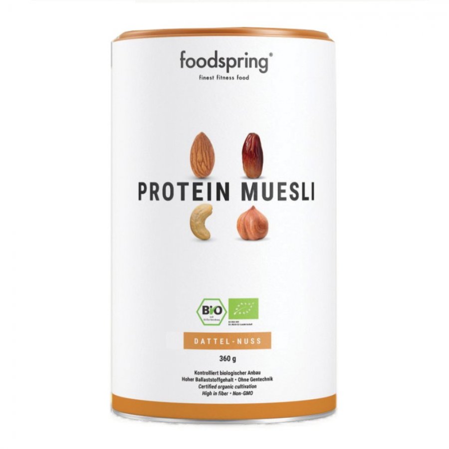 Foodspring Protein Muesli 360g Gusto Datteri e Noci - Una Colazione Proteica e Nutriente