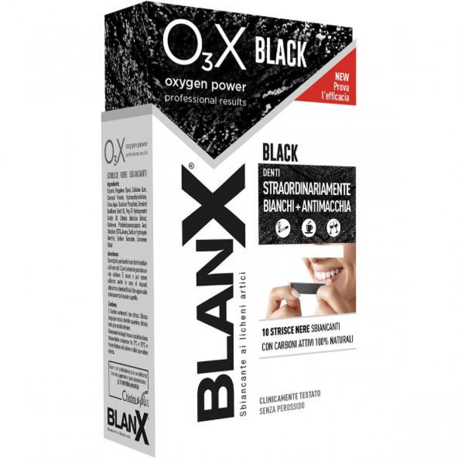 Blanx O3X Black - Strisce Sbiancanti E Antimacchia 14 Pezzi