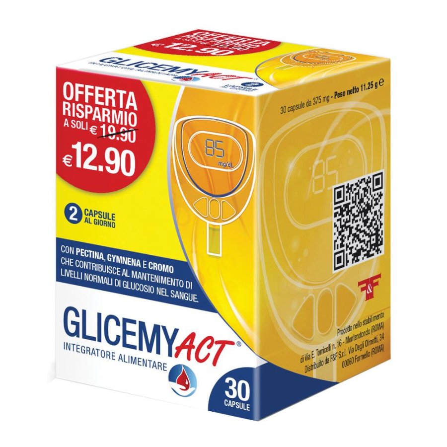 Glicemy Act, Integratore Alimentare Glicemia, 30 Capsule