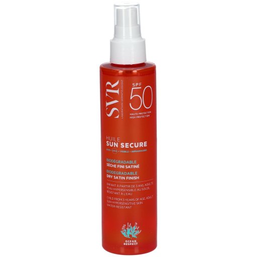 SVR Sun Secure Olio Secco SPF50+ 200ml - Protezione Solare Satinata per Viso, Corpo e Capelli