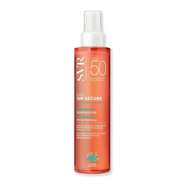 SVR Sun Secure Olio Secco SPF50+ 200ml - Protezione Solare Satinata per Viso, Corpo e Capelli