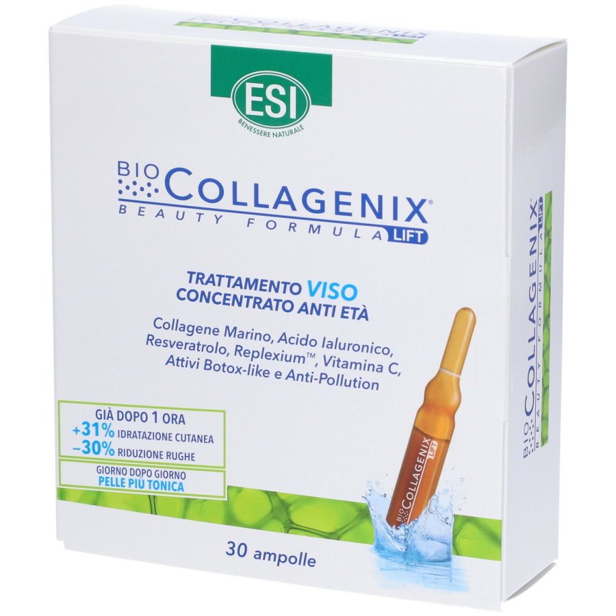 ESI, Biocollagenix, Trattamento Concentrato Anti-Età Viso, 30 Ampolle