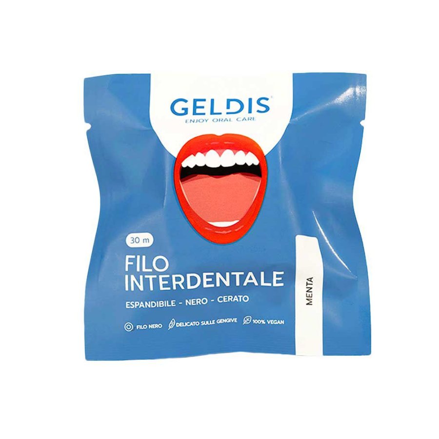 Geldis, Doctor Filo Interdentale Menta con Fluoro, 30 metri