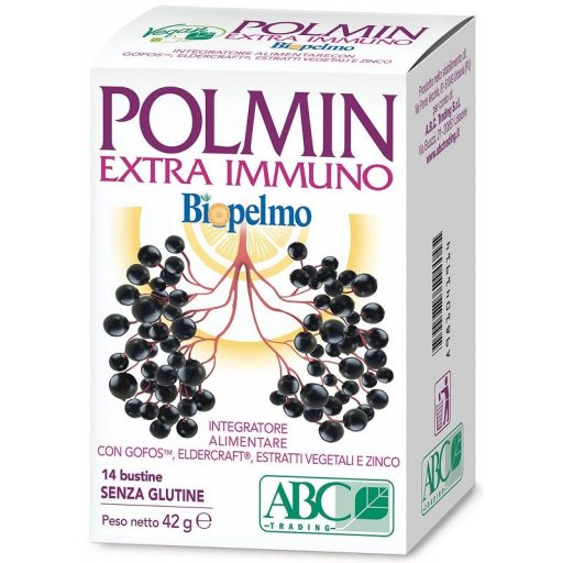 Polmin Extra Immuno Biopelmo 14 Bustine Senza Glutine - Integratore per Difese Immunitarie e Benessere Respiratorio