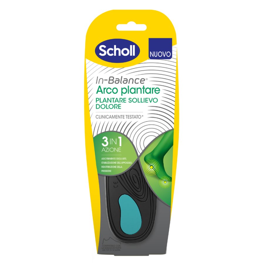 Scholl In-Balance Plantare Sollievo Dolore Arco Plantare Taglia L, 2 Plantari Scholl In-Balance Plantare Sollievo Dolore Arco Plantare Taglia L, 2 Plantari