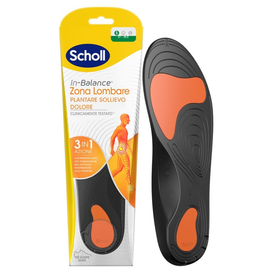 Scholl In-Balance Zona Lombare Plantare Sollievo Dolore Taglia S, 1 Paio Scholl In-Balance Zona Lombare Plantare Sollievo Dolore Taglia S, 1 Paio