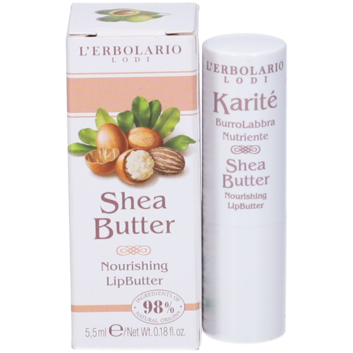 Karité Burro Labbra Nutriente,Crema per Labbra, 5,5 ml - Idratazione e Protezione per Labbra Secche