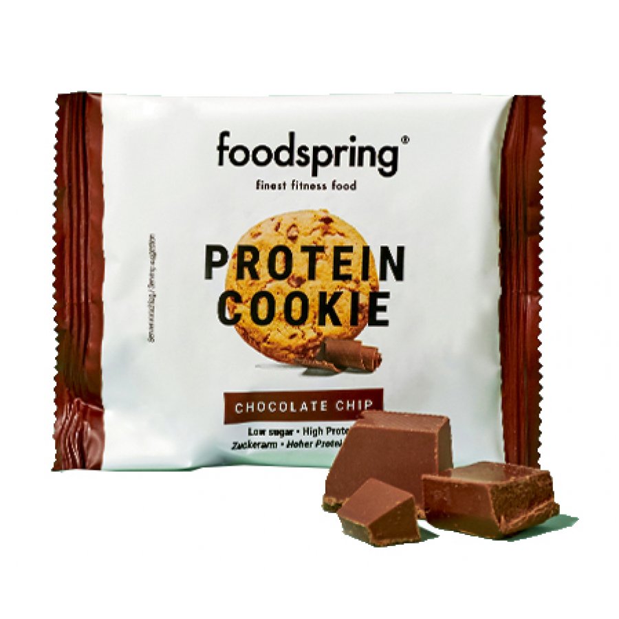 Foodspring Protein Cookie 50g Gusto Gocce di Cioccolato - L'Eccezionale Snack Proteico per Amanti del Fitness