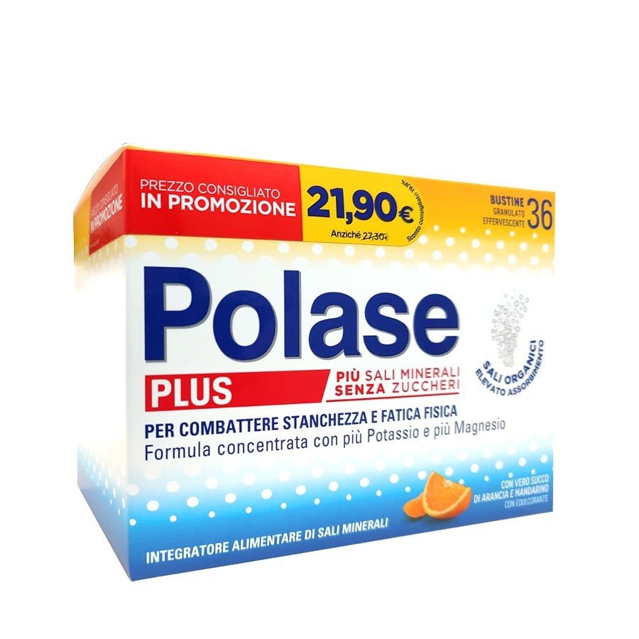 Polase Plus - Integratore Alimentare 36 Bustine Arancia Promo, supporto energetico e vitaminico