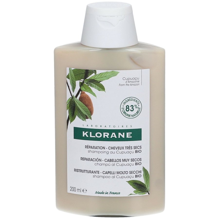Klorane Shampoo al Cupuaçu BIO 200ml – Nutriente e Ristrutturante per Capelli Molto Secchi