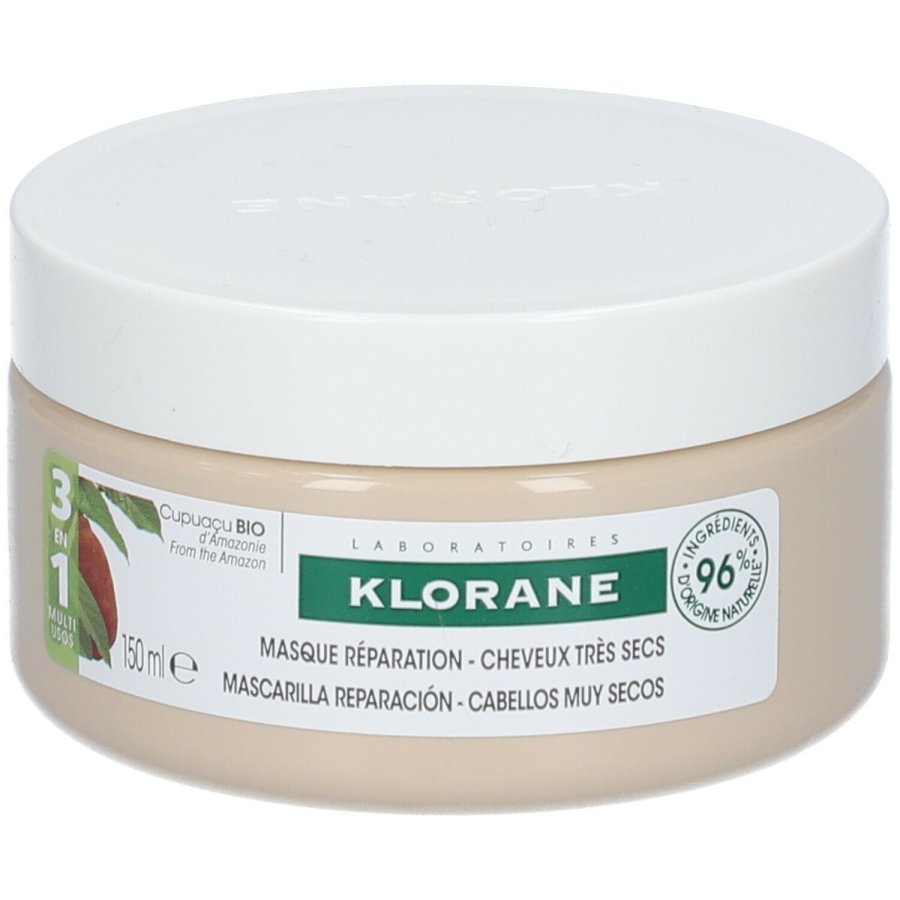  Klorane Maschera 3 in 1 al Cupuaçu BIO 150 ml - Trattamento Capelli Molto Secchi Ristrutturante