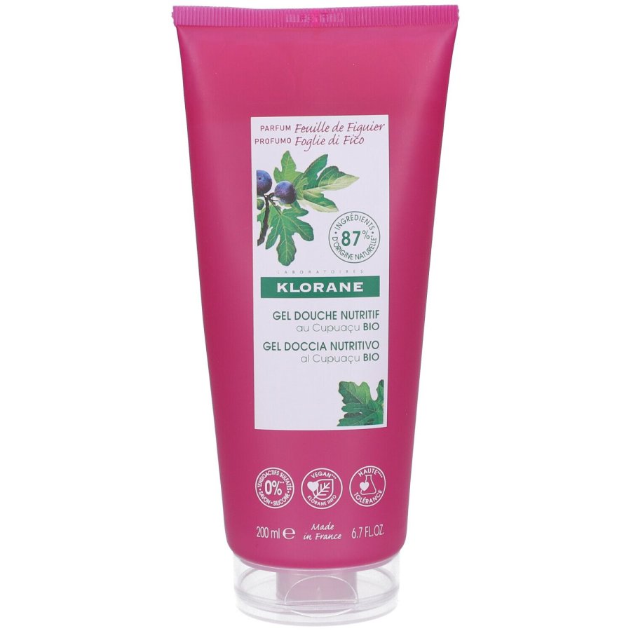 Klorane Gel Doccia al Cupuaçu BIO Foglie di Fico 200 ml - Idratante Corpo Naturale